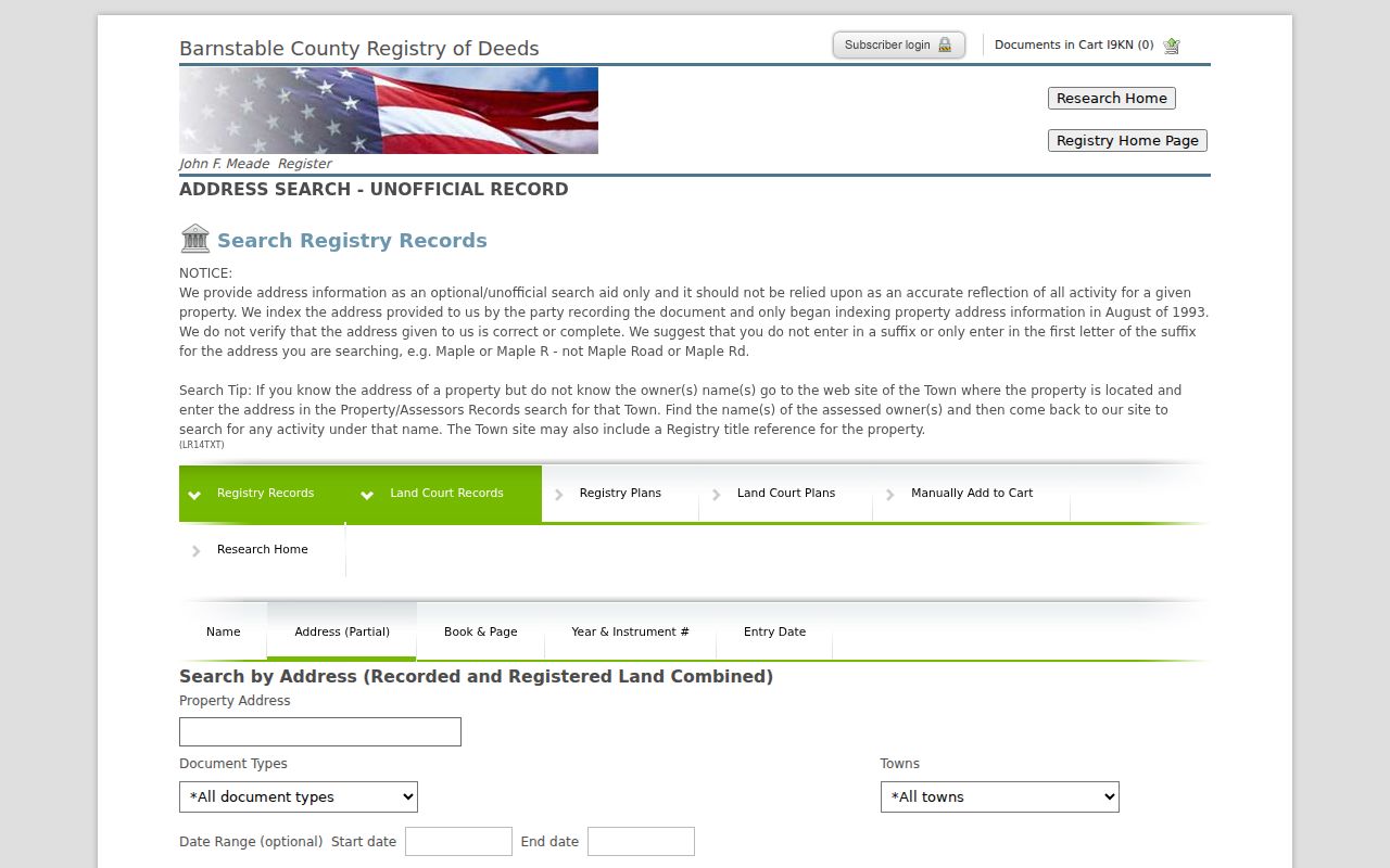 Bourne previous residents Registry address index search