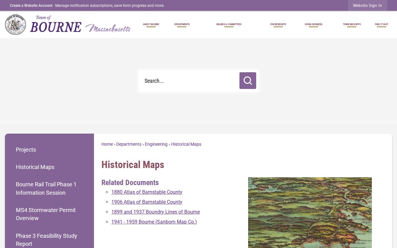 Bourne previous residents historical Sanborn maps collection